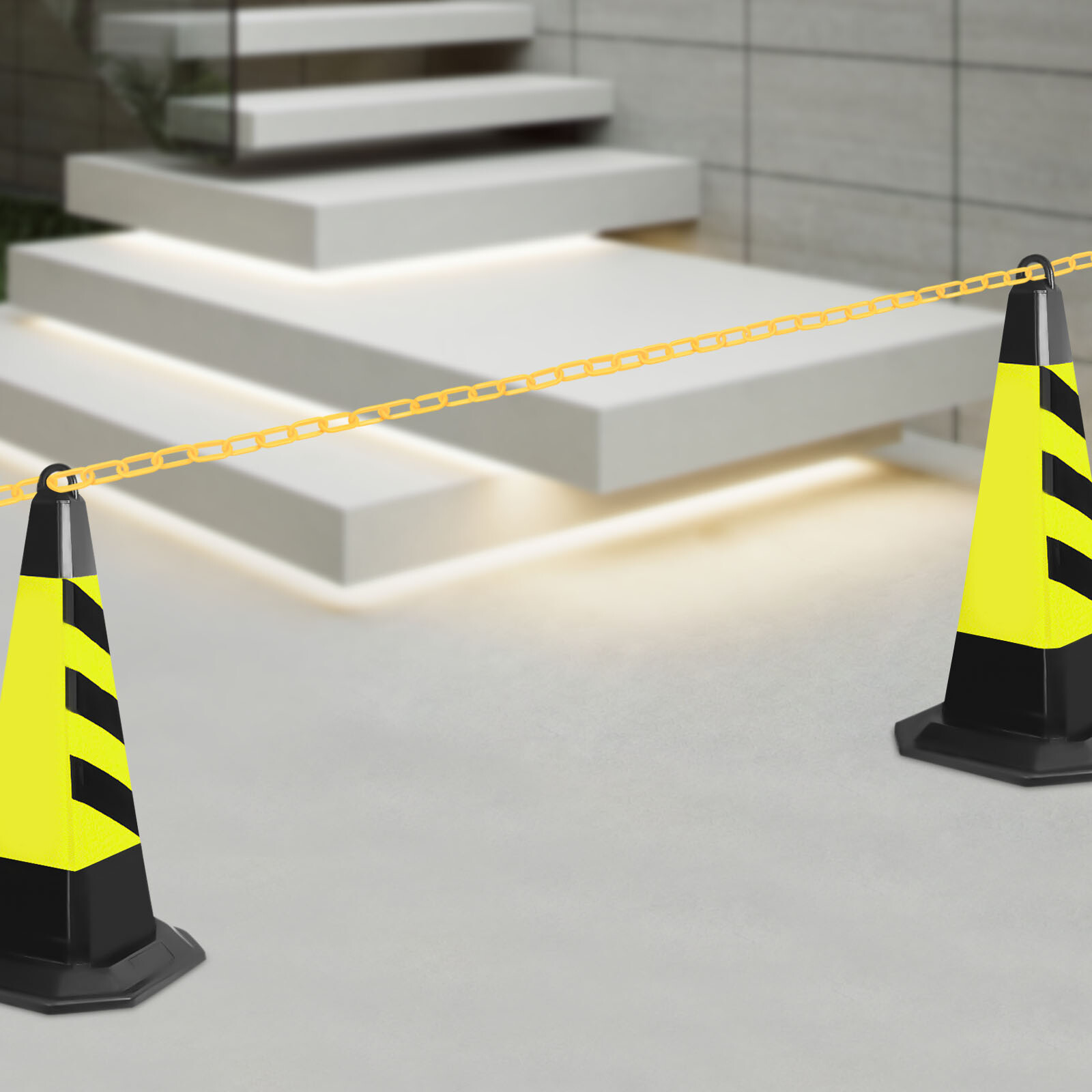200FT Connected Safety Chain Link Plastic Barrier Chain Crowd Control Barrier