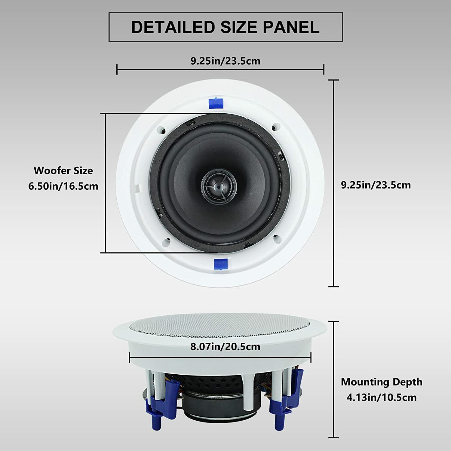 640W 6.5" Herdio Audio Wall Bluetooth Amplifier Receiver Kit+ 4 Ceiling Speakers