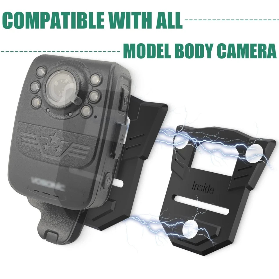 Body Camera Mount, Universal Mounts & Clamps Fit for All Black