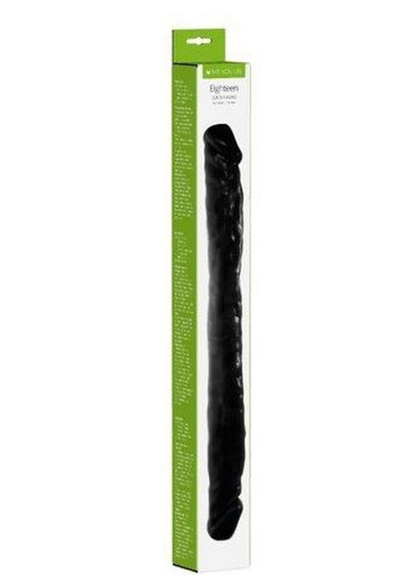 Kinx Eighteen Textured Veined double-ended Sided dildo-dong Sex Toy 18in Black