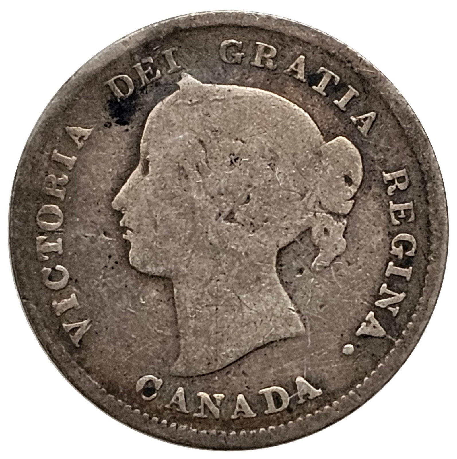 1893 Canada 5 Cents .925 Silver Coin Queen Victoria # 1112