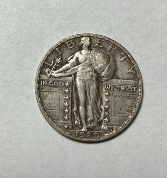 1929-S Sranding Liberty Quarter Nice Original XF