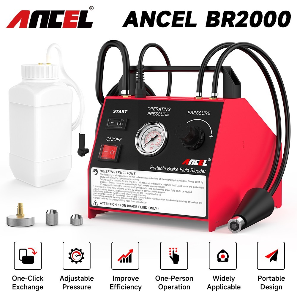 ANCEL BR2000 Electric Brake Fluid Bleeding Exchange Machine  Adjustable Pressure
