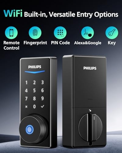 Philips Built-in WiFi Smart Door Lock Fingerprint Keyless Entry Deadbolt Alexa