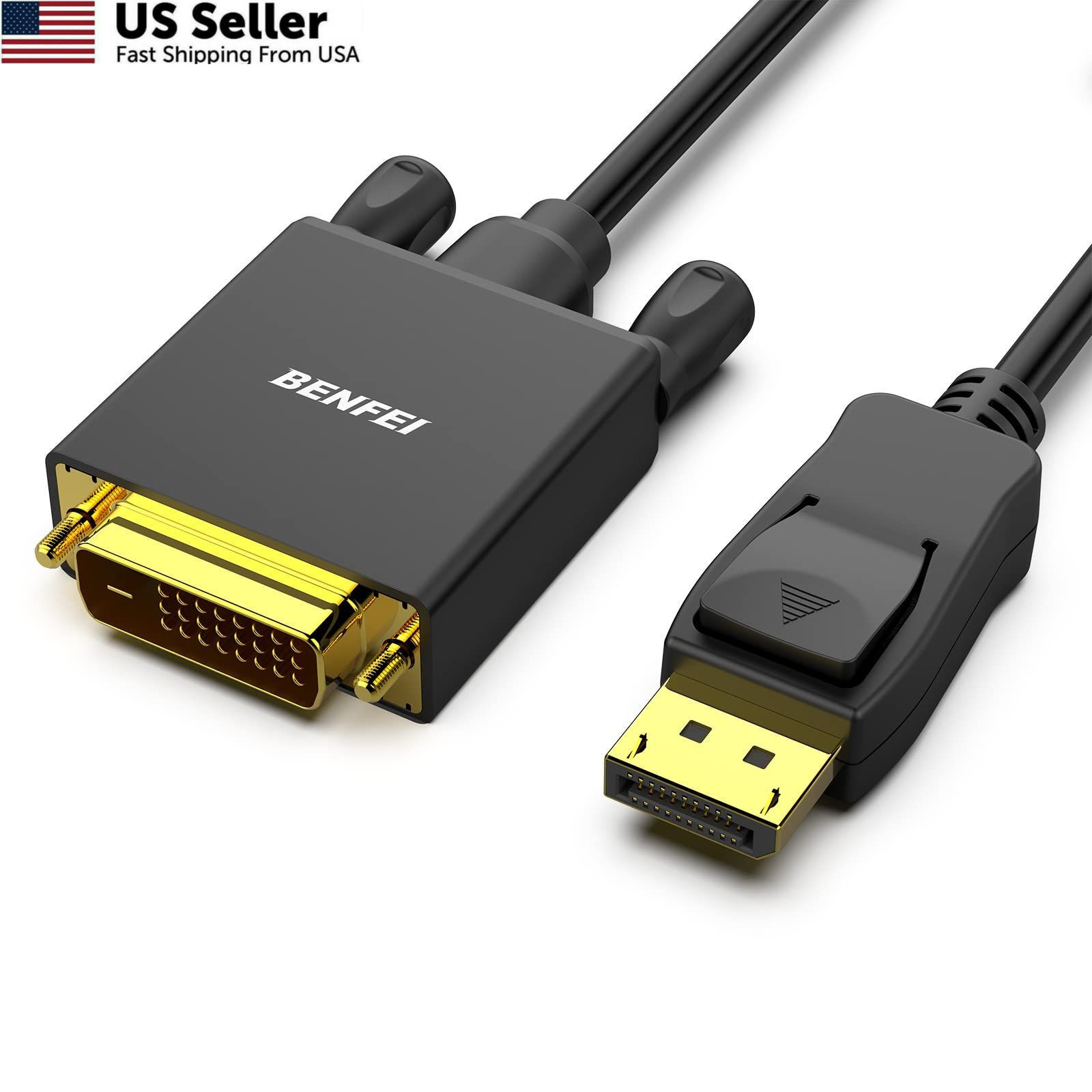 BENFEI DisplayPort to DVI 10 Feet Cable, Uni-Directional 10 feet, 1 Pack