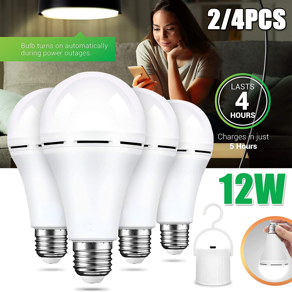 GMOX 4X Rechargeable Emergency Light Bulb 12W Equivalent 1200mAh Battery Backup