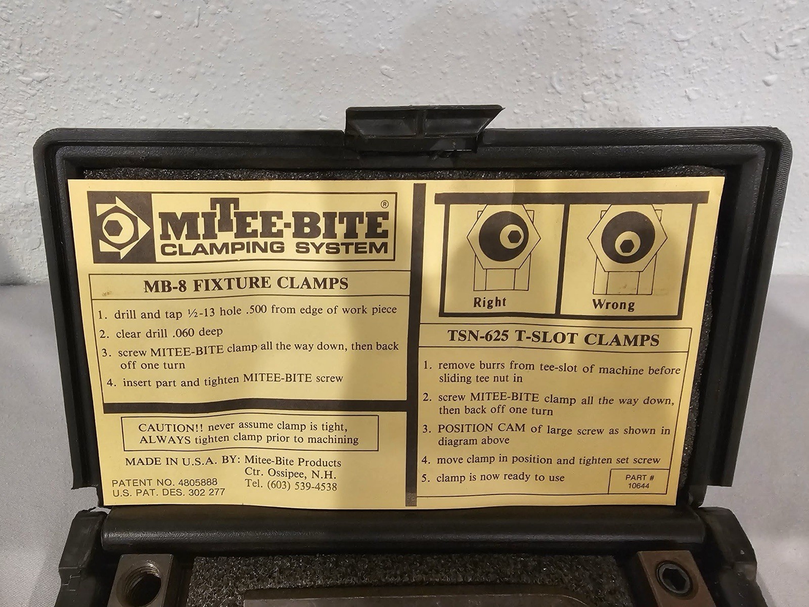 Mitee Bite TSN 625/ MB-8 Tee Slot Clamp Set