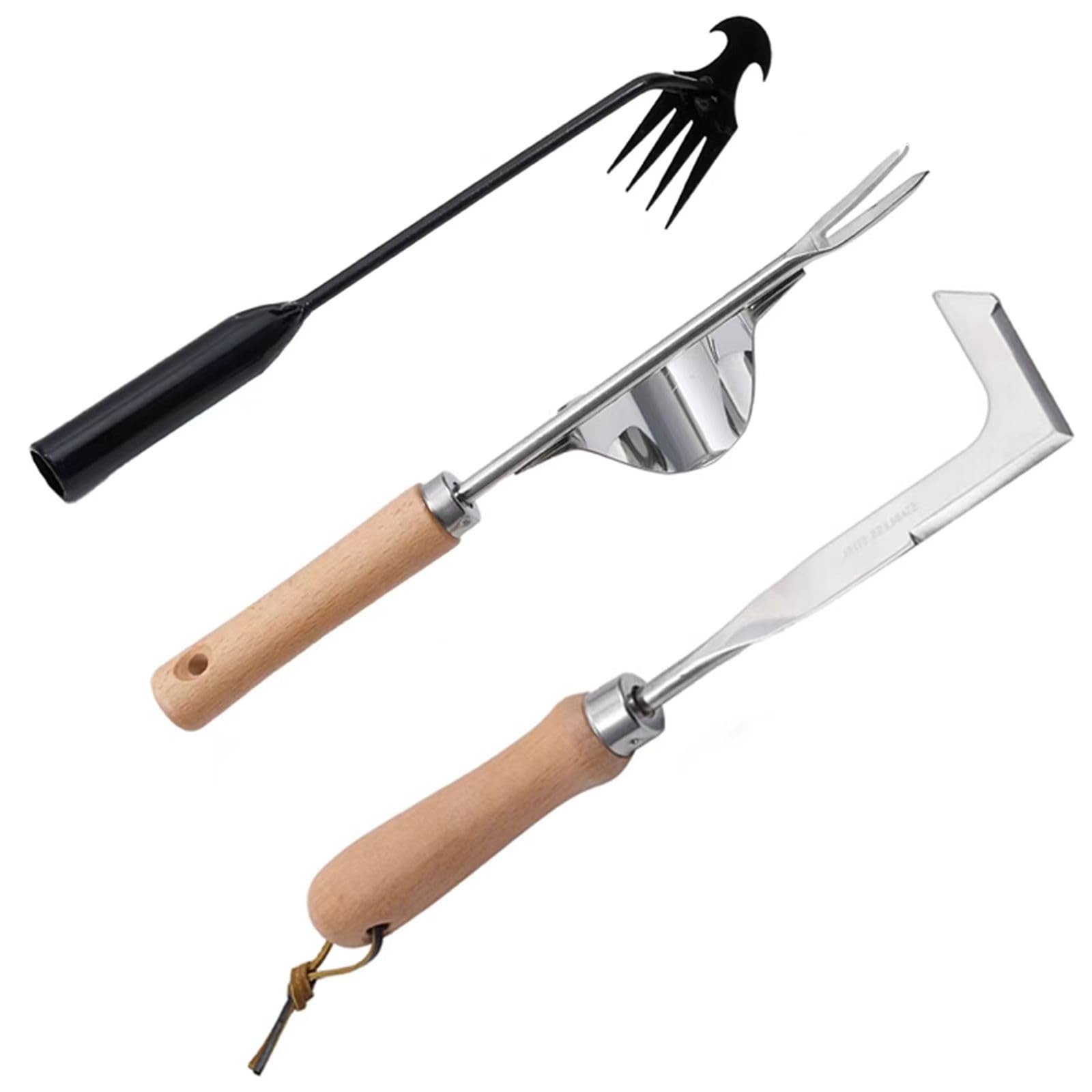 3 Pack Weed Puller Tool, Manual Hand Weeder Paver, Crack Weeder, Stainless...