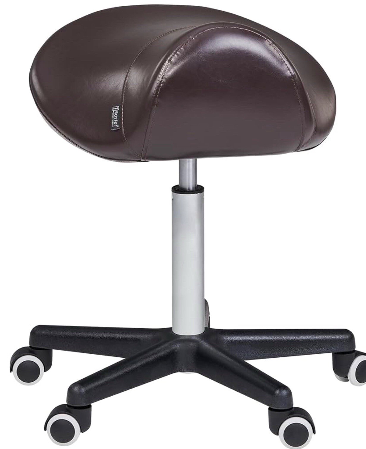 Master Massage Hydraulic Adjustable Swivel Rolling Saddle Stool Chair Coffee