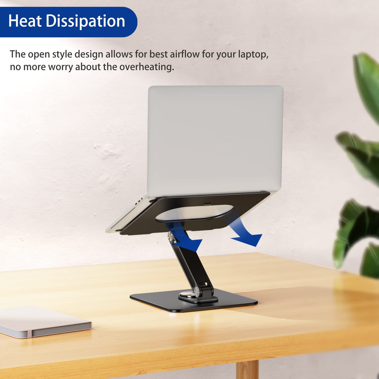 LSX7 Laptop Stand with 360 Rotating Base, Ergonomic Adjustable Notebook Riser...