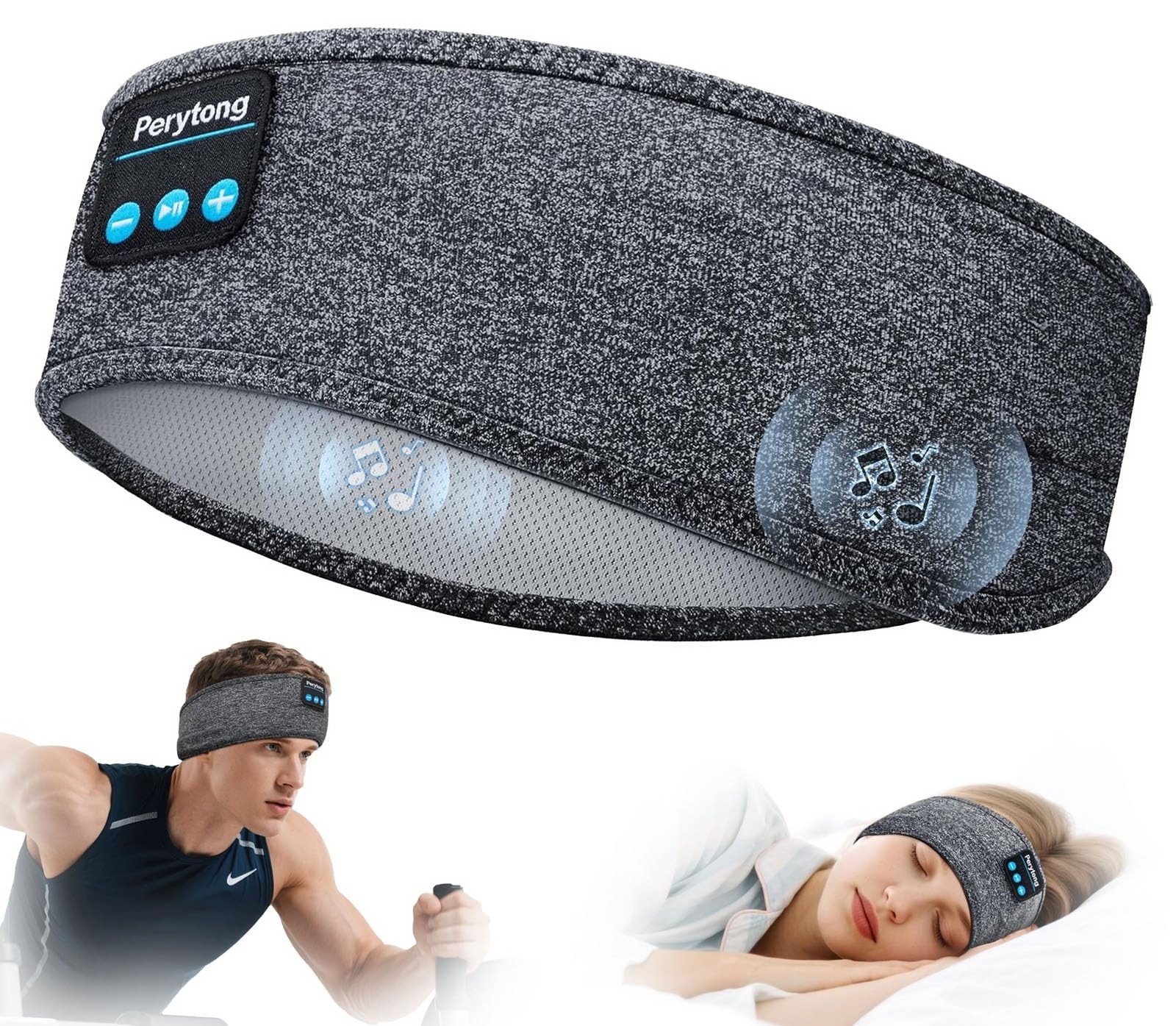 Perytong Sleep Headphones Wireless, Bluetooth Sports Headband Headphones with...