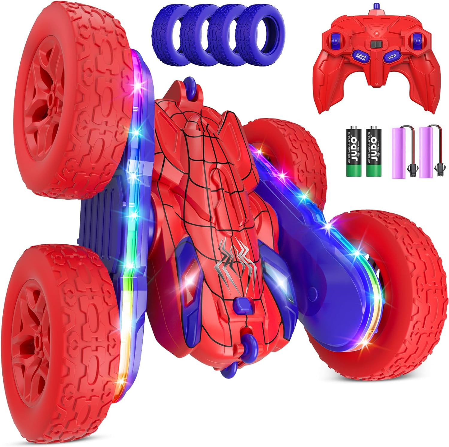 Spider RC Cars Toys for Boys 4-6, 2.4GHz Remote Control Car with 26 LED Light