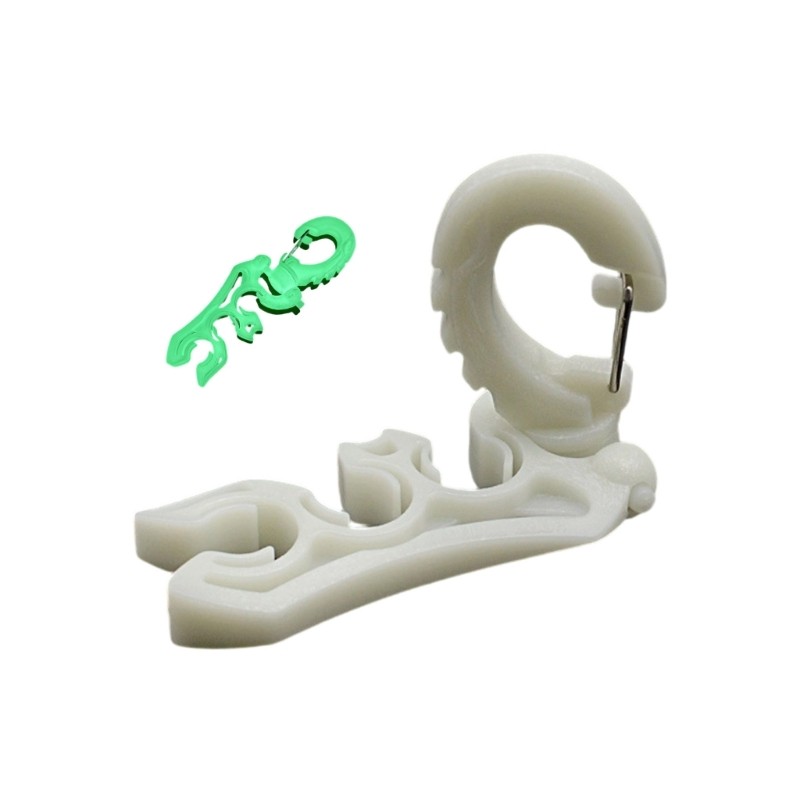 Diving Double BCD Hose Clip with Hook Luminously Diving Hose Holder Clip