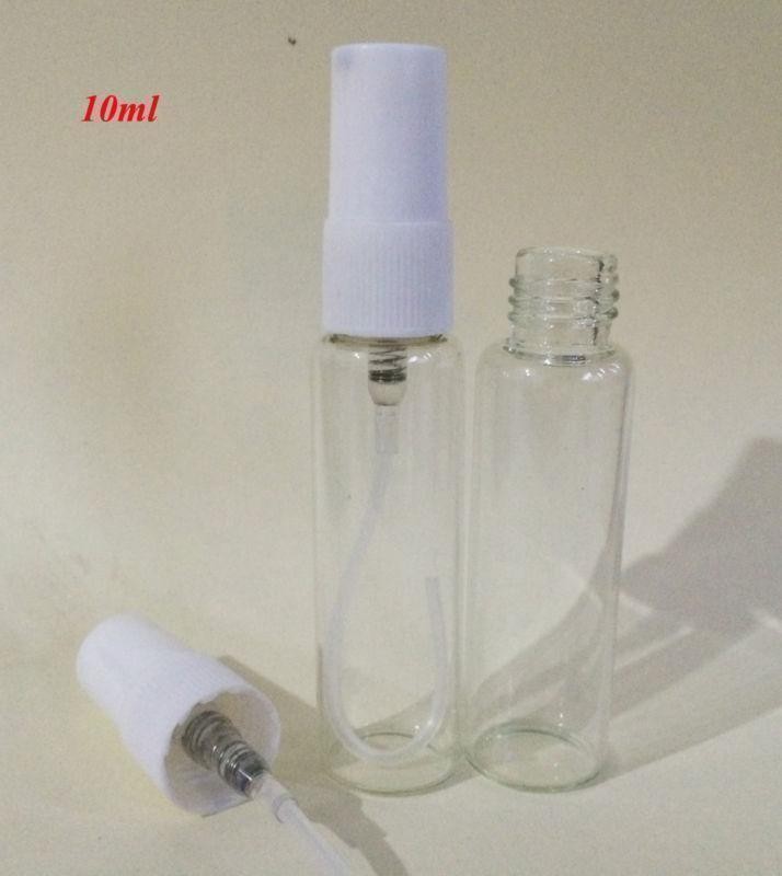 5pcs New 18*63mm  10ML Glass  Pefume Sample Visiale SPRAY Small BOTTLE