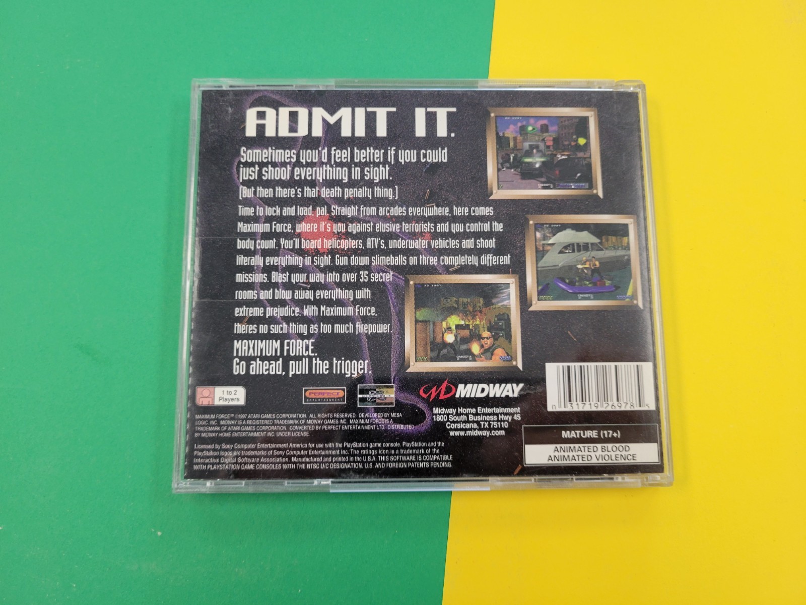 PS1 Maximum Force: Pull the Trigger (PlayStation 1, 1997) PS1 Case And Cover