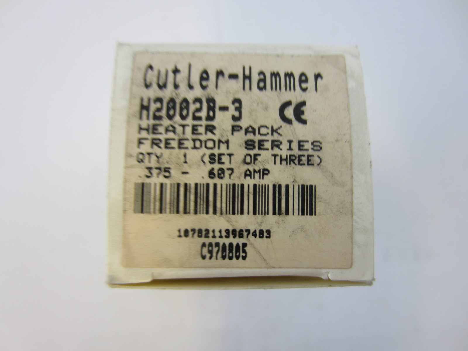 NEW CUTLER HAMMER SET OF 3 HEATER PACK FREEDOM SERIES H2002B-3  .375-.607 AMP
