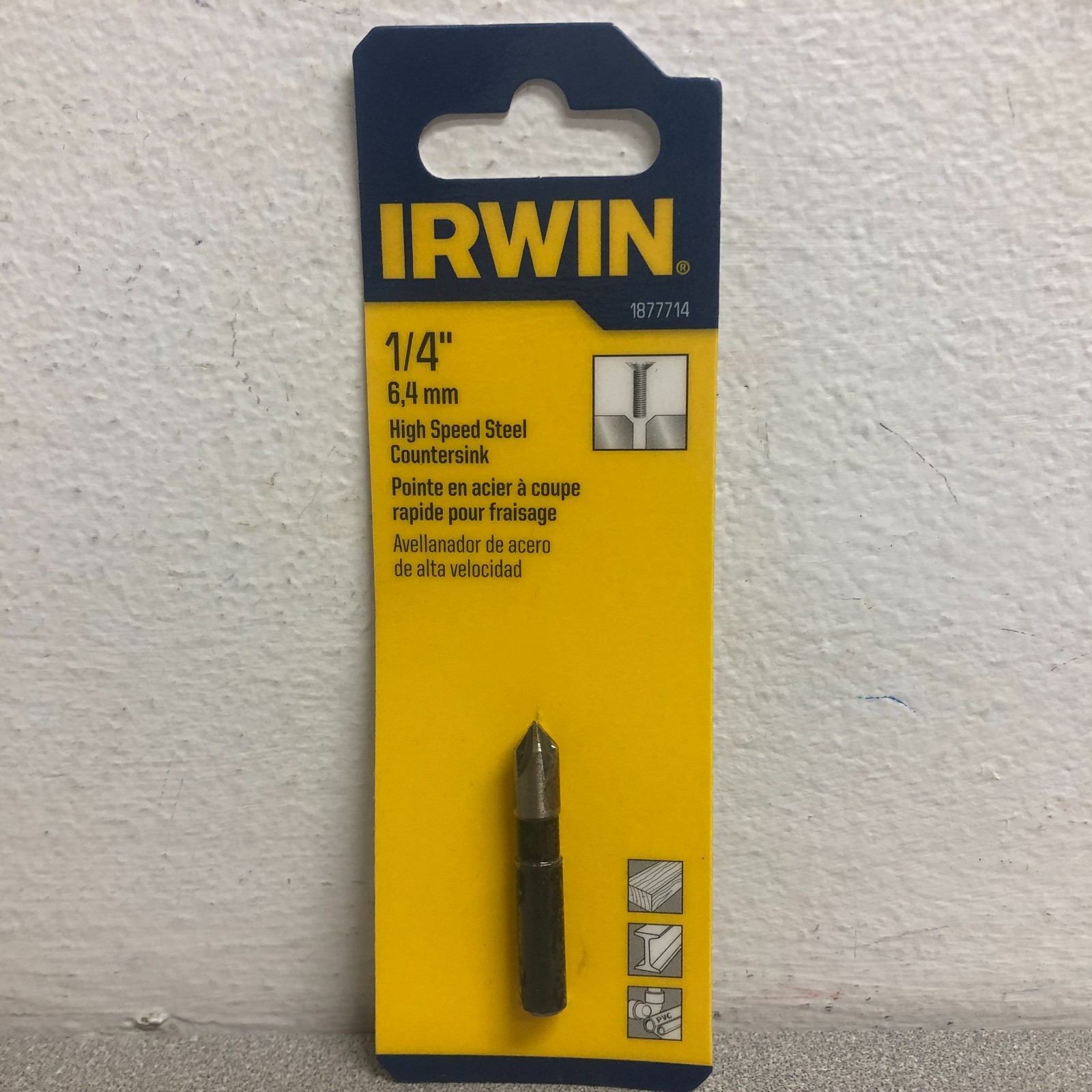 IRWIN 1877714 1/4 in. D X 1-17/32 in. L High Speed Steel Countersink 1 pc