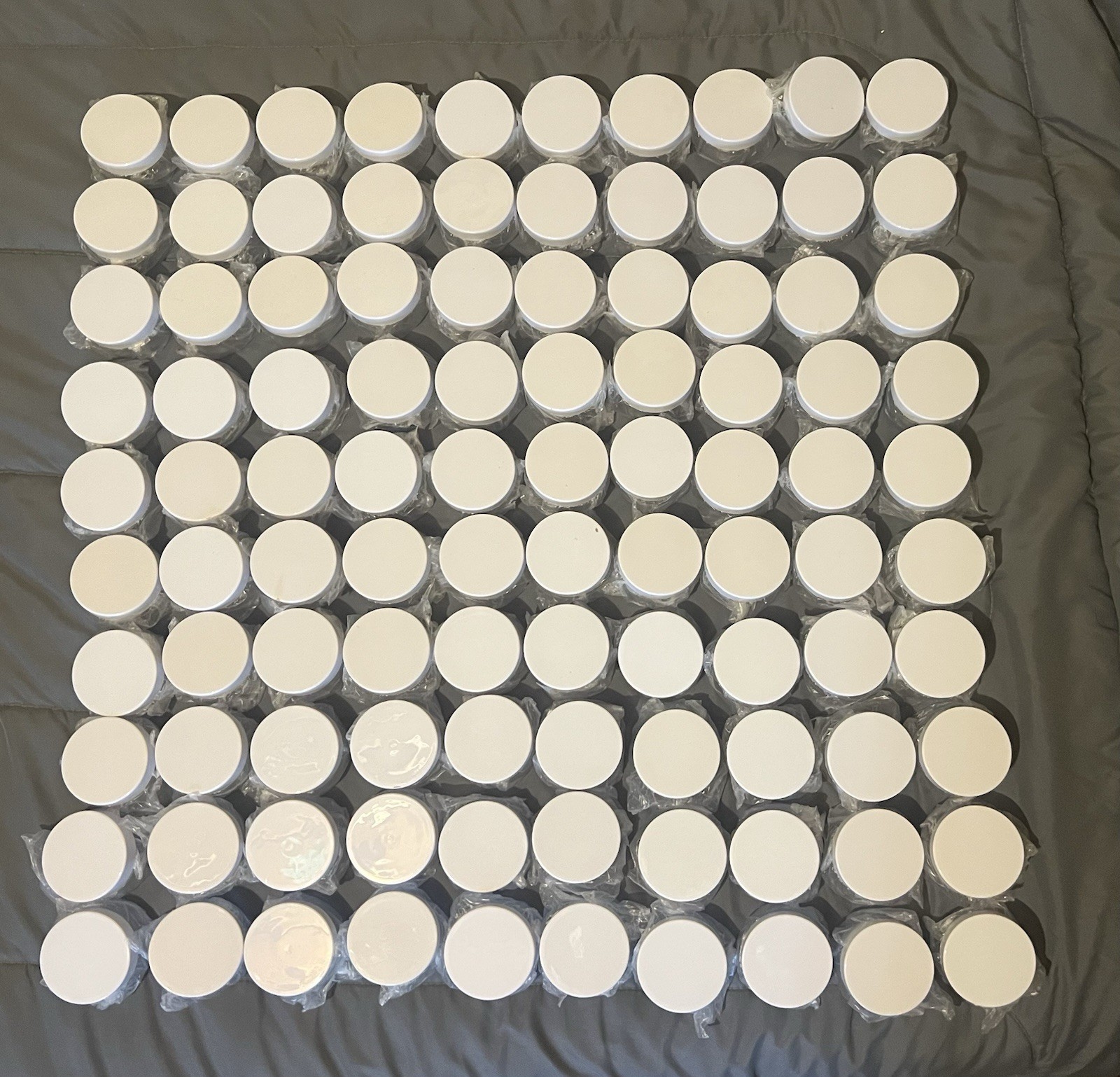 100 Count Small Clear Plastic Jars With Lids brand NEW for crafting or storage
