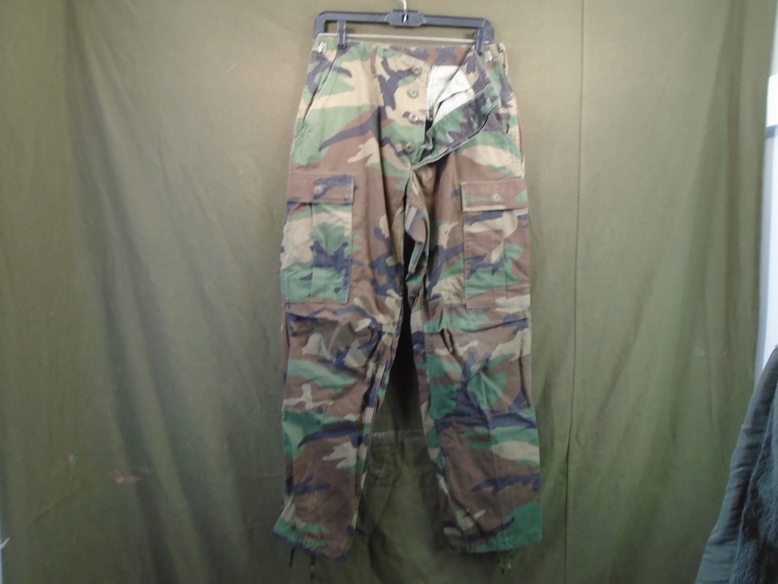 US Military BDU Camo Nylon Cotton Twill Pants Trousers Small Regular 1989 57-J