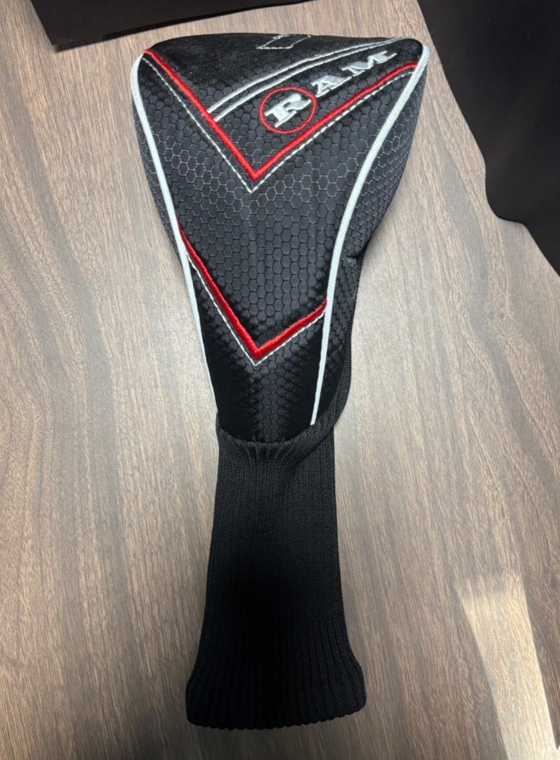 RAM Golf Driver Headcover Black & Red Hex Pattern