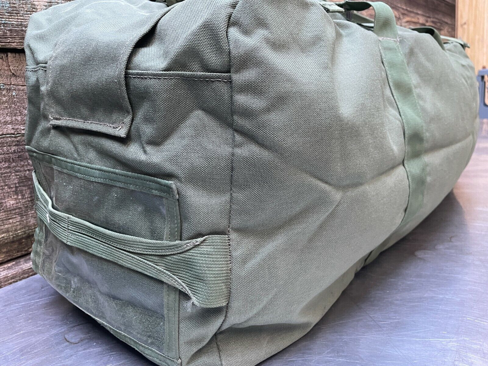 Improved Duffel Bag OD US Military Zipper Deployment Flight Travel NO PAINT VGC