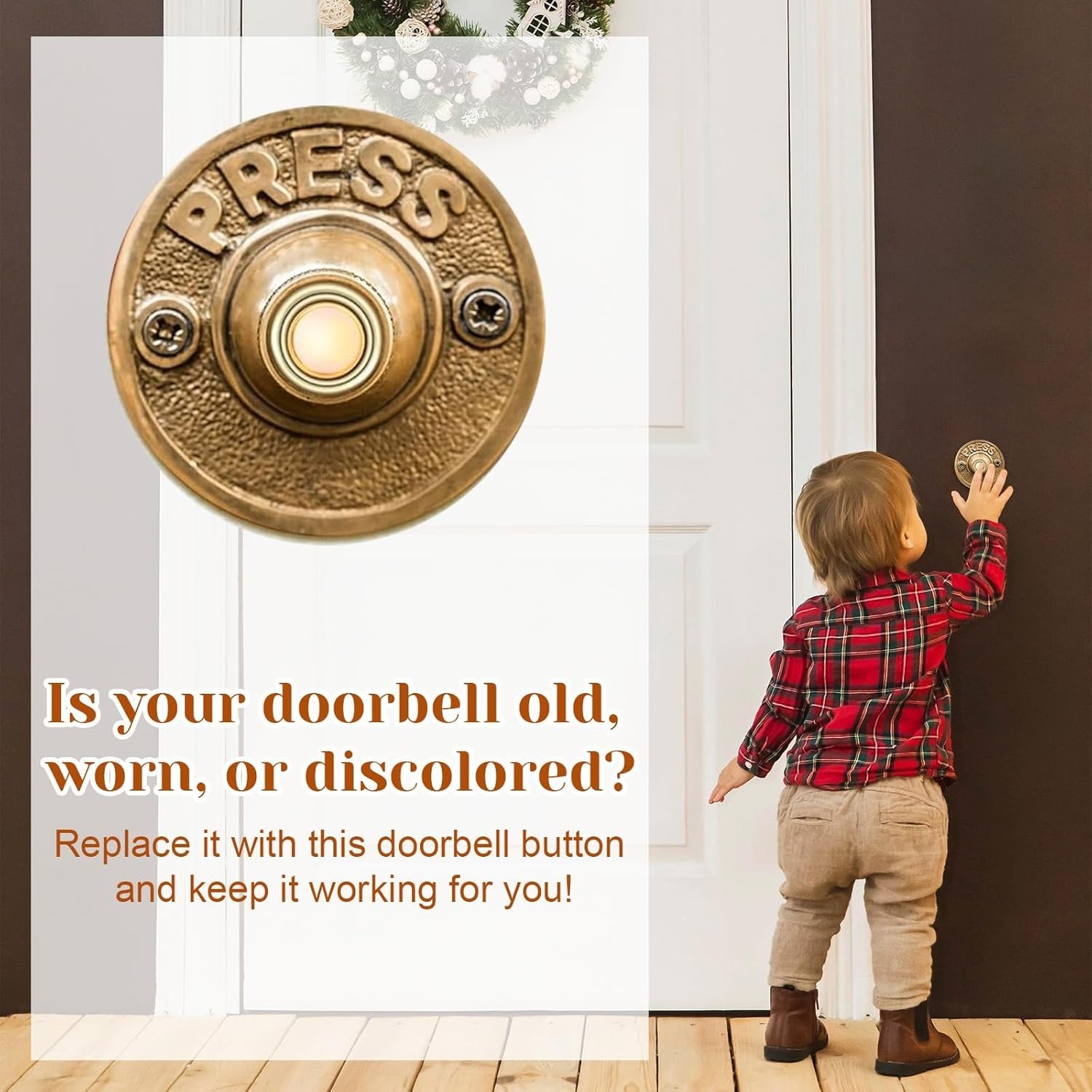 Elegant Lighted Doorbell Button Replacement - 2 Pack Weather-Resistant Kit