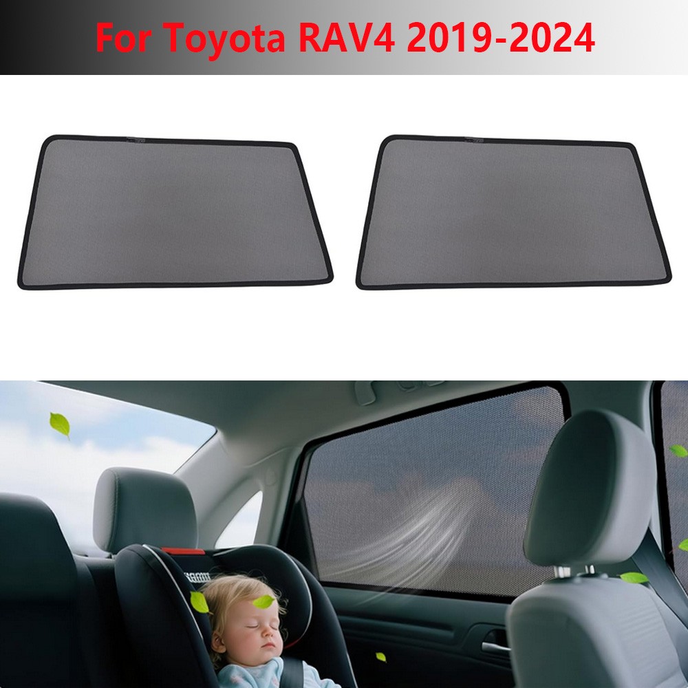 For Toyota Rav4 19-2024 Side Window Black Breathable Mesh Sunshade UV Protector