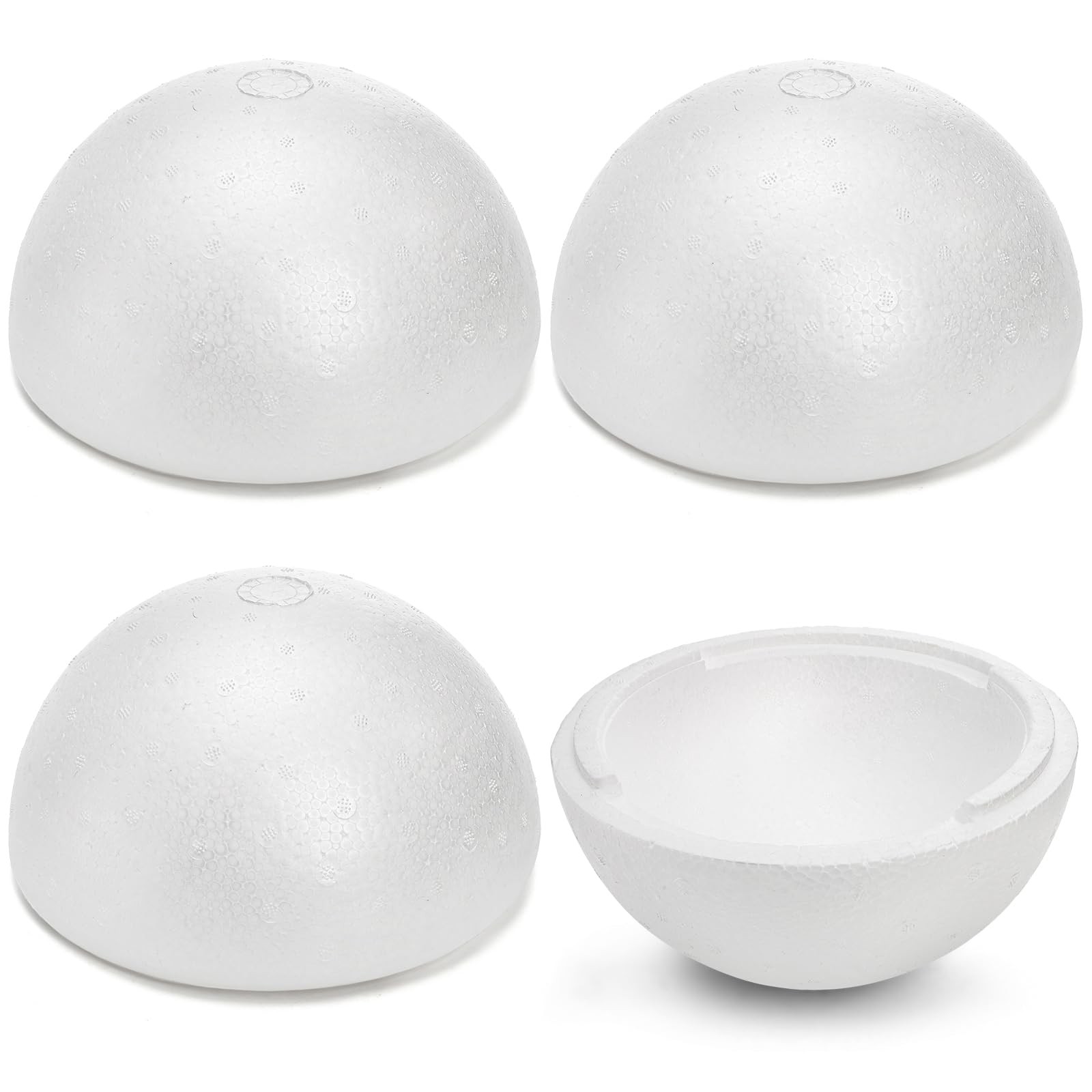 4 Pack Styrofoam Half Sphere Large Hollow Half Ball DIY Crafts White Foam Dome
