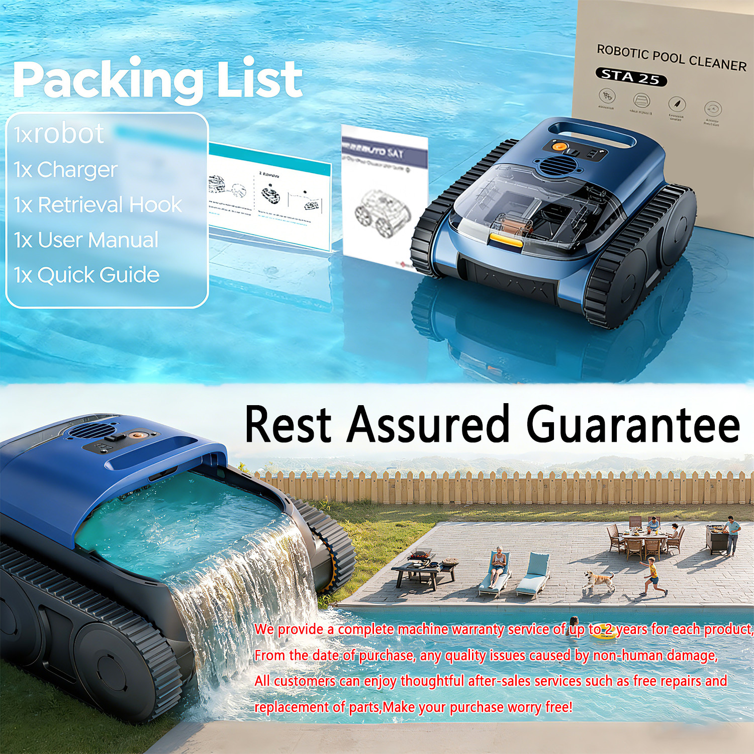 2026 Pool Cleaner Automatic Pool Vacuum Cleaner for Inground Pools Wall Climbing