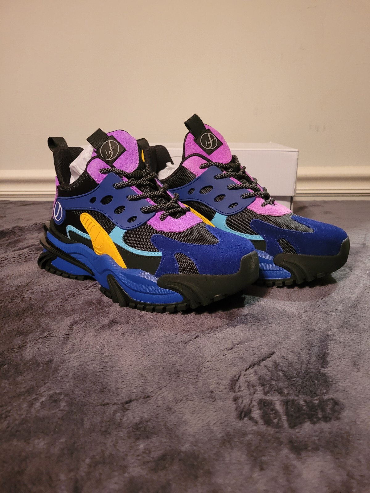 Sense Blue Purple Black Yellow Sneakers Shoes By Javi New In The Box Size 9