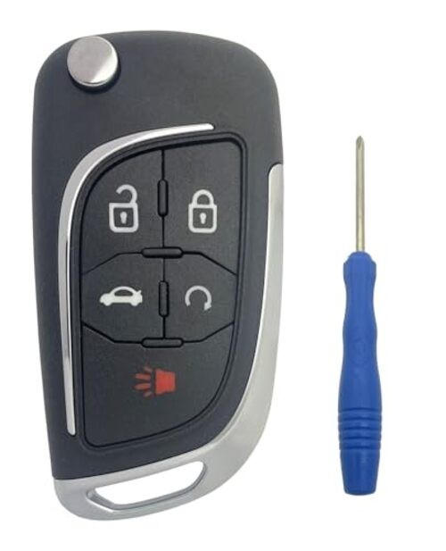 Upgraded Modified Key Fob Case Replacement for Chevy Cruze Camaro 5 Buttons