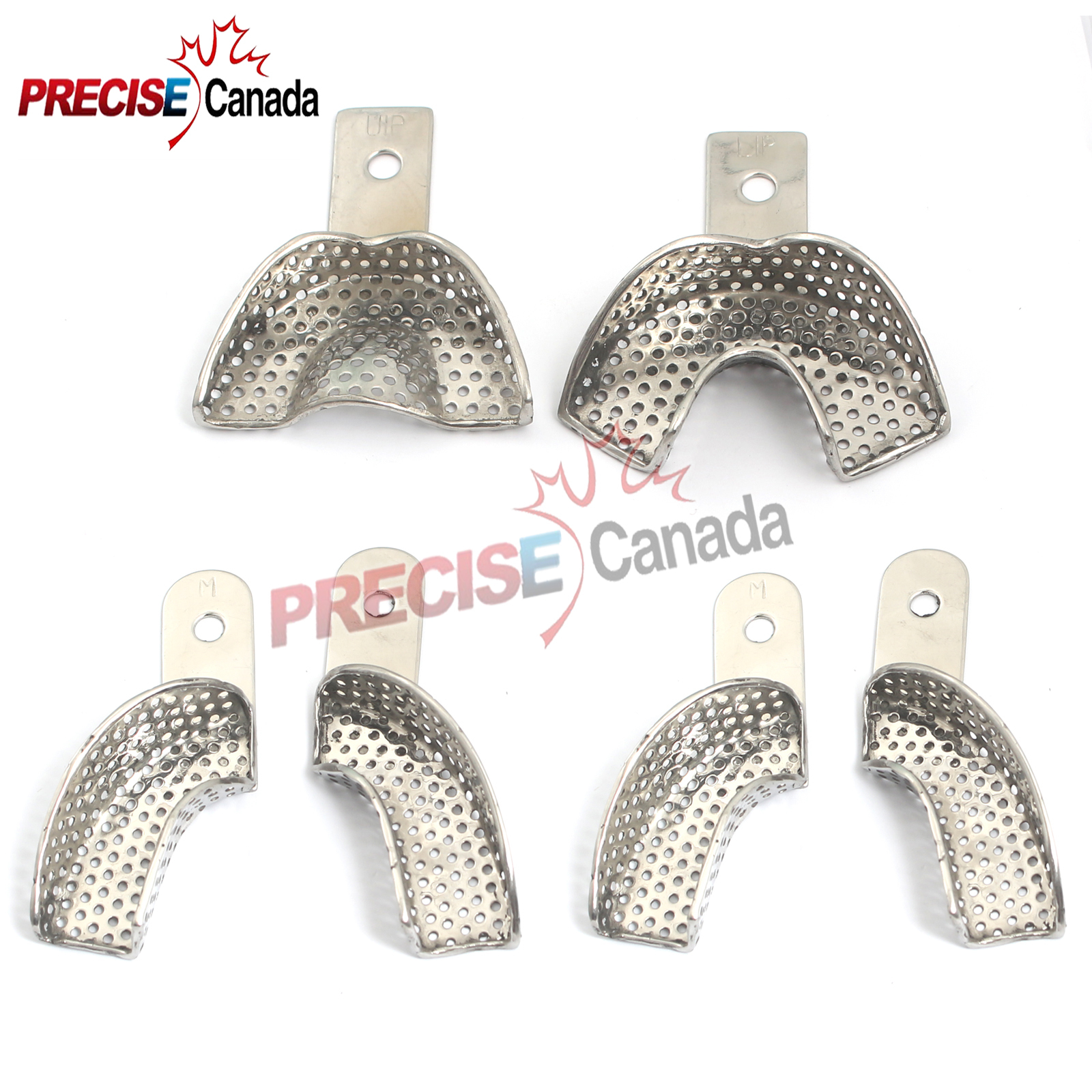 NEW PACK OF 6 DENTAL IMPRESSION TRAY SURGICAL INSTRUMENT STAINLESS STEEL