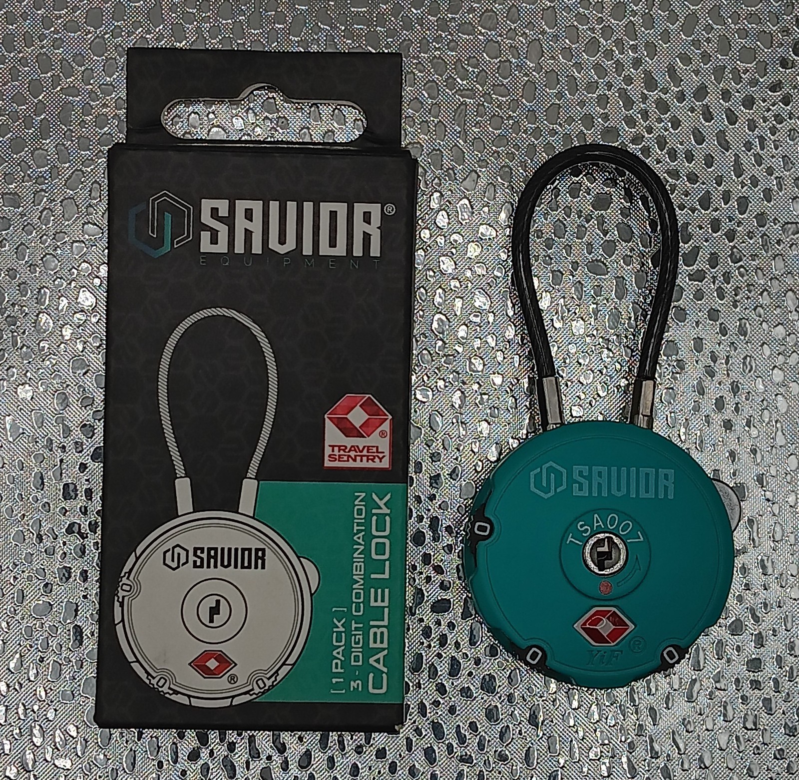Savior Equipment Quality TSA-Approved 3-Digit Combination Cable Travel Gun Lock