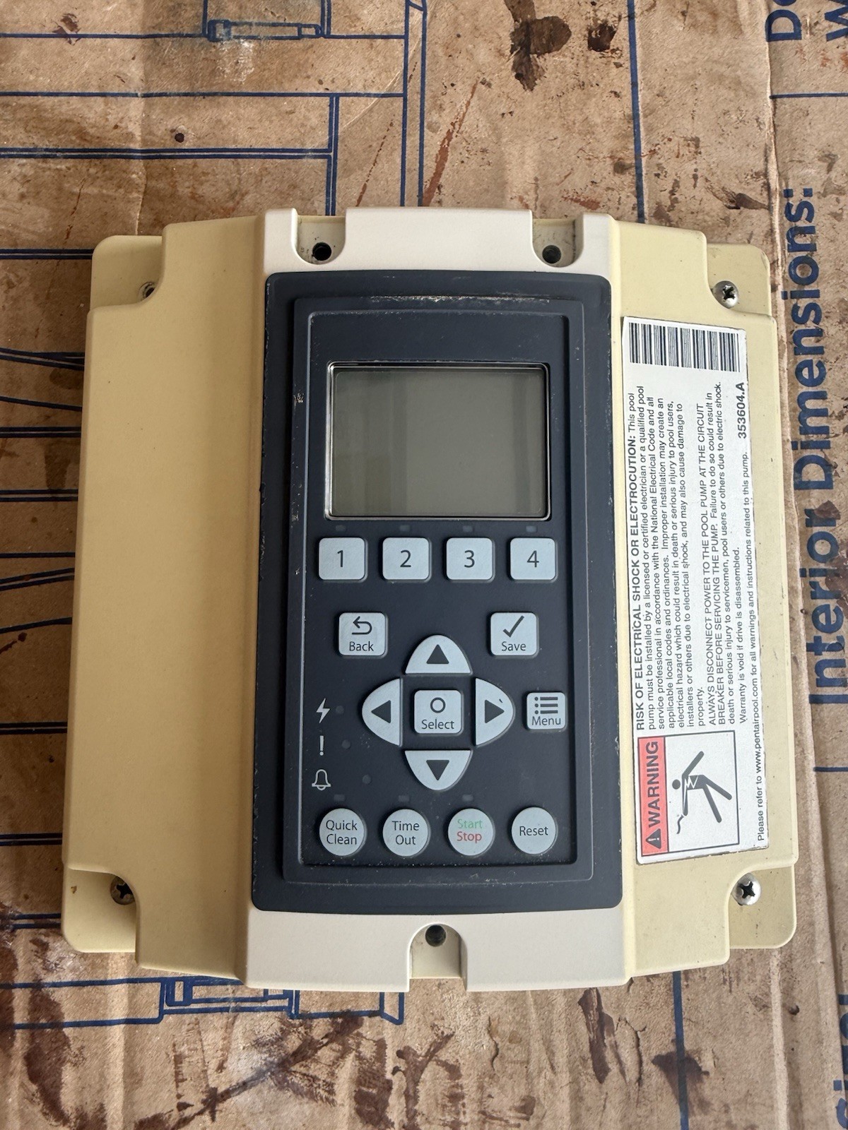 Pentair Intelliflo VSF Pool Pump Keypad 357527, 357527Z For Parts Not Working