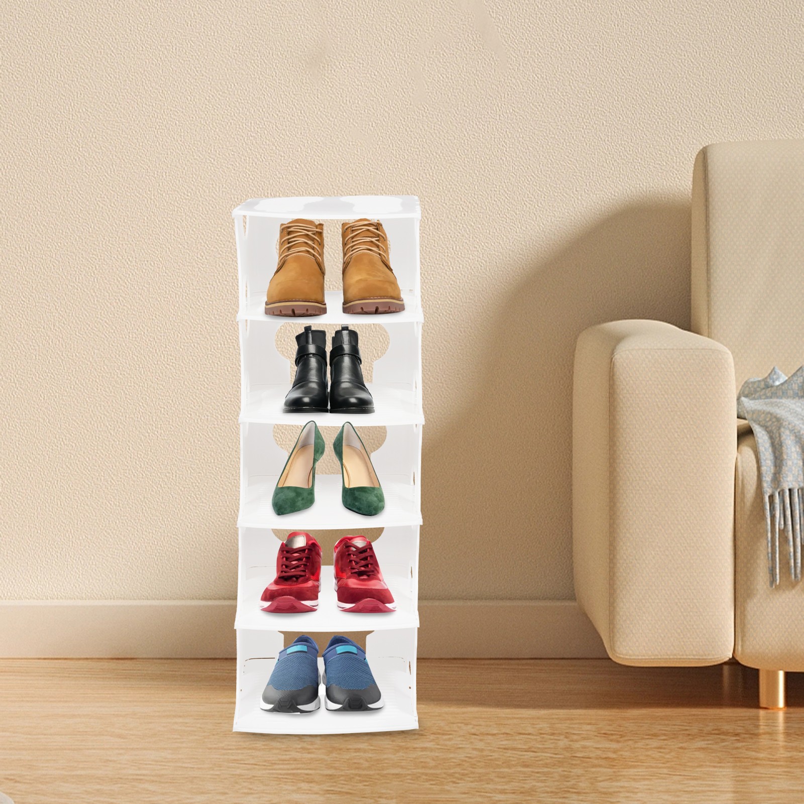 5-tier Shoe Rack, Free Standing Shoe Shelf, Shoe Organizer 10.51*9.69*30.12in