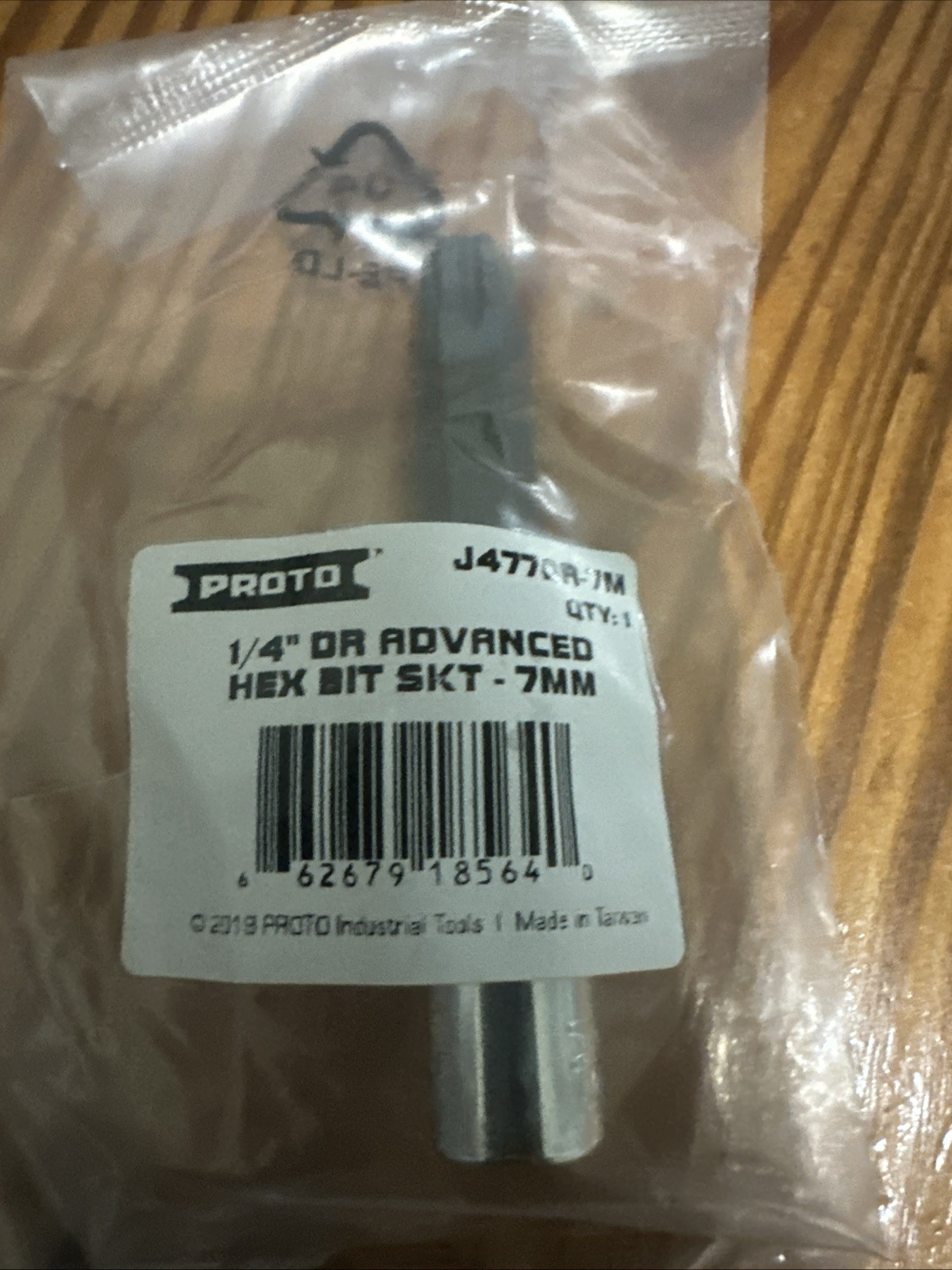 Proto J4770R-7M, 7mm Hex Bit Socket, 1/4” Drive