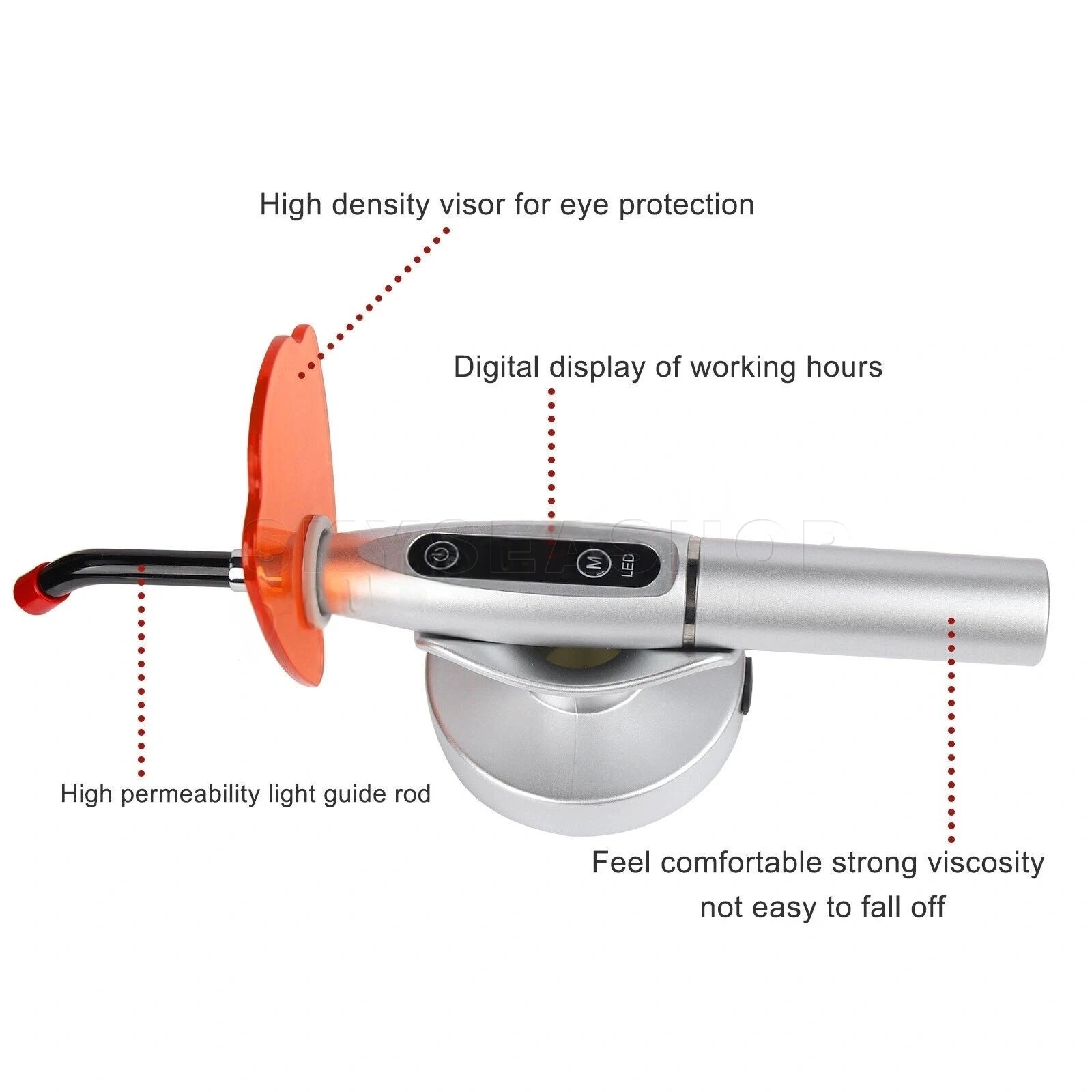 Lots Dental Wireless Cordless LED Cure Curing Light Lamp 2000mw 5W Tool Resin
