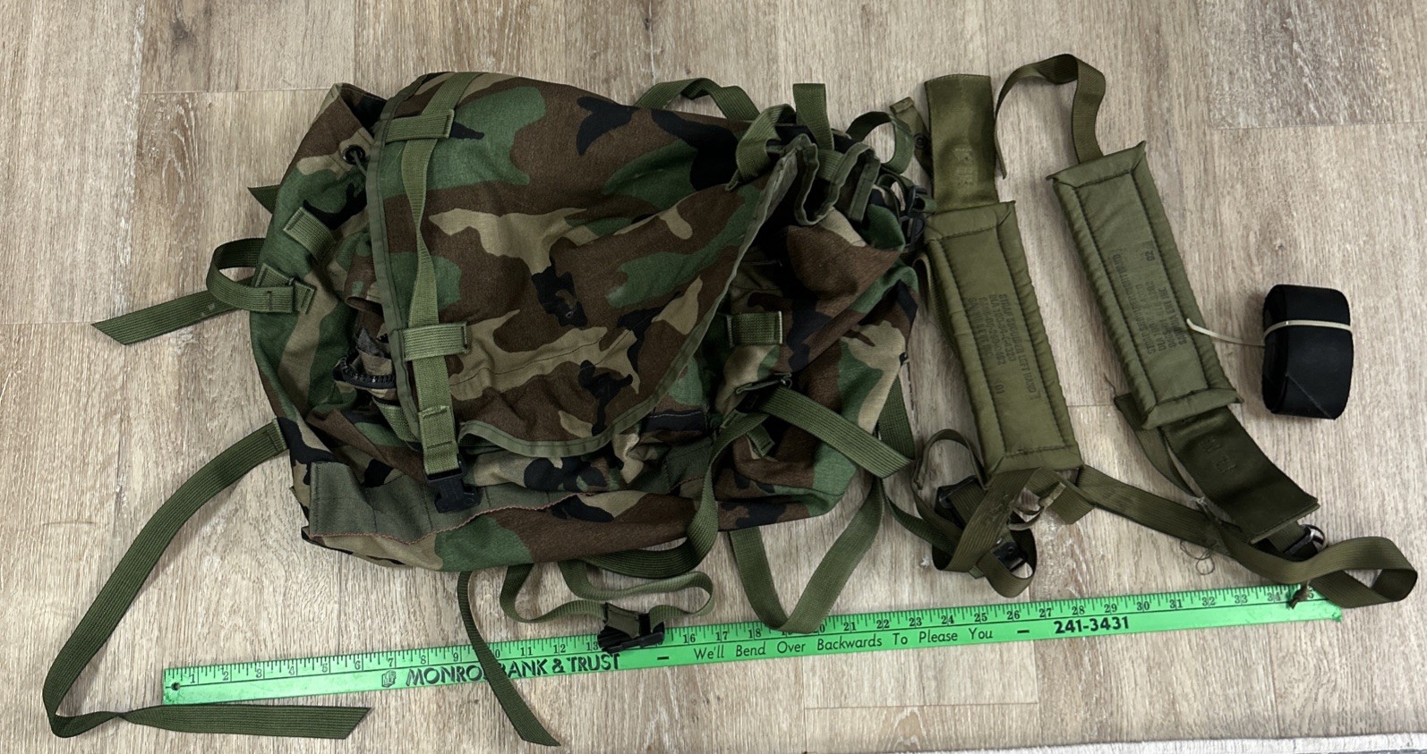 USGI Authentic Woodland Camo Molle II Large Main Pack Rucksack With Straps
