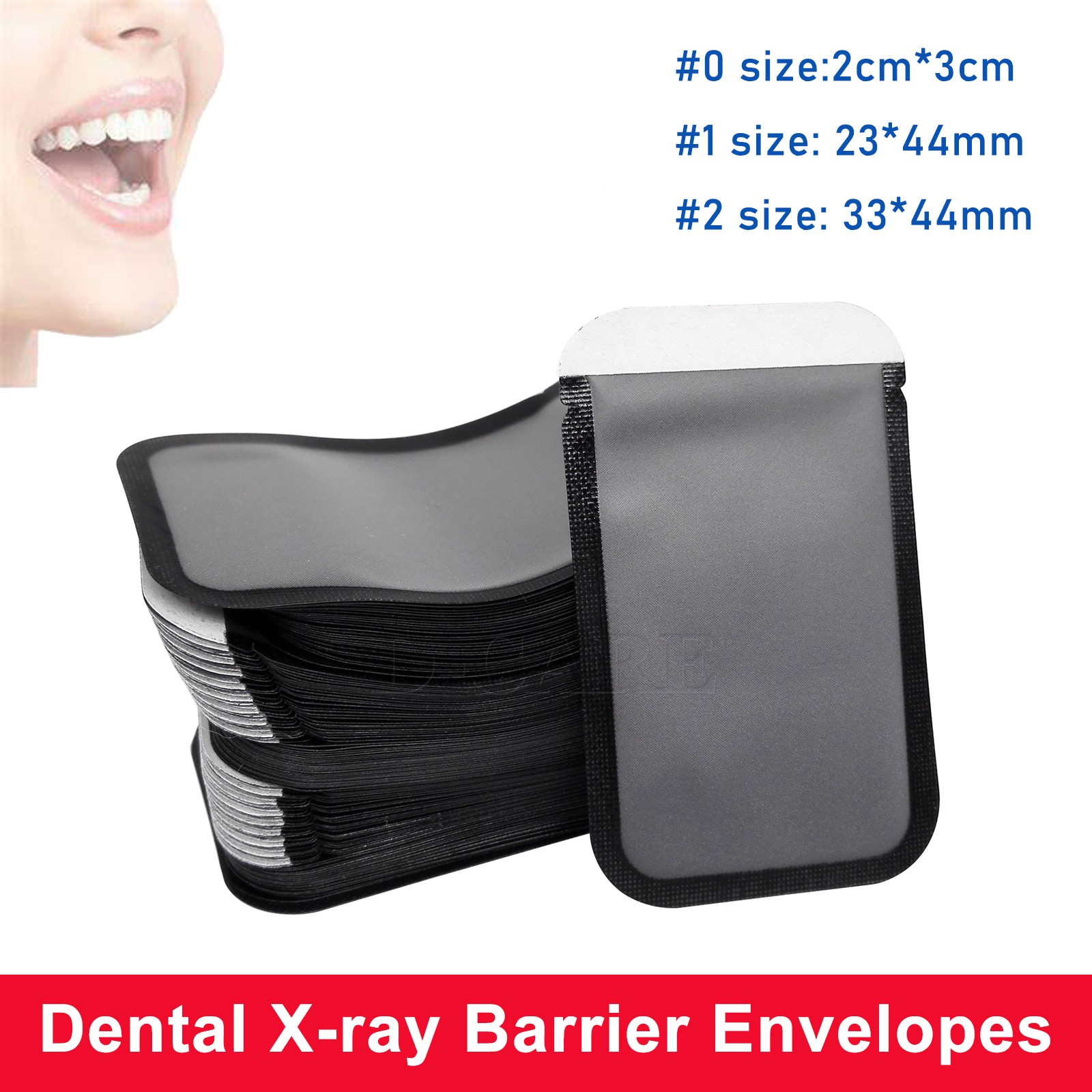 Dental Barrier Envelopes Phosphor Plate Digital X-Ray Size 0 1 2, For RAPD & CP