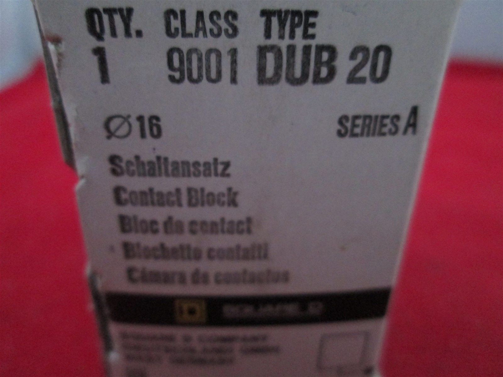 Square D Contact Block 9001 DUB-20 new