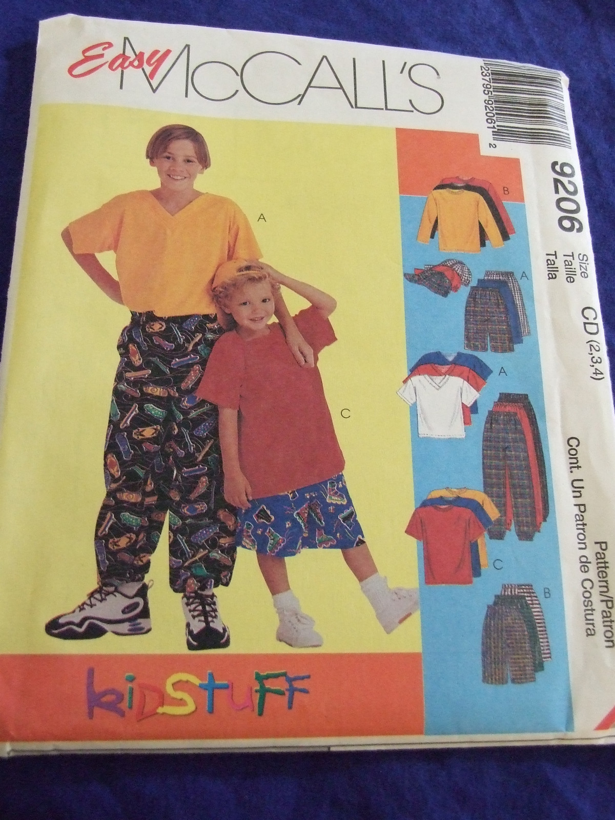 UNCUT MCCALLS#9206 BOYS SZ 2-3-4 CASUAL WARDROBESEWING PATTERN KNITS ONLY