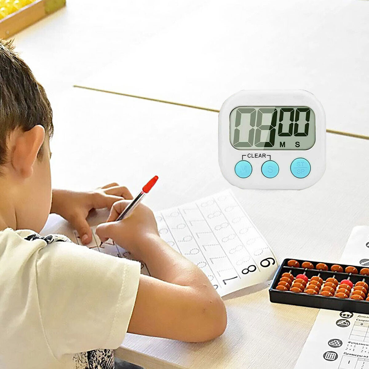 2 Pcs kitchen timer reminder students learn mechanical timer stopwatch clock set