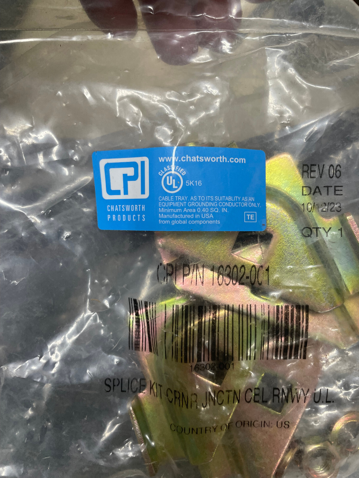 NEW CHATSWORTH 16302-001 Junction Splice Kit 0.38" W