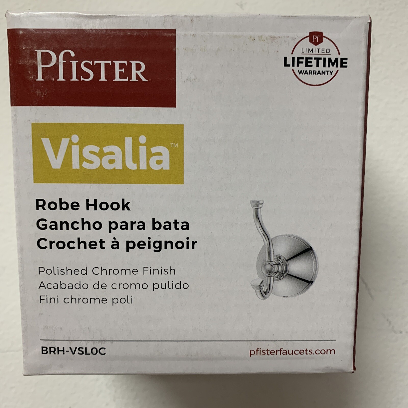 Pfister Visalia Double Robe Hook in Polished Chrome (BRH-VSLOC)