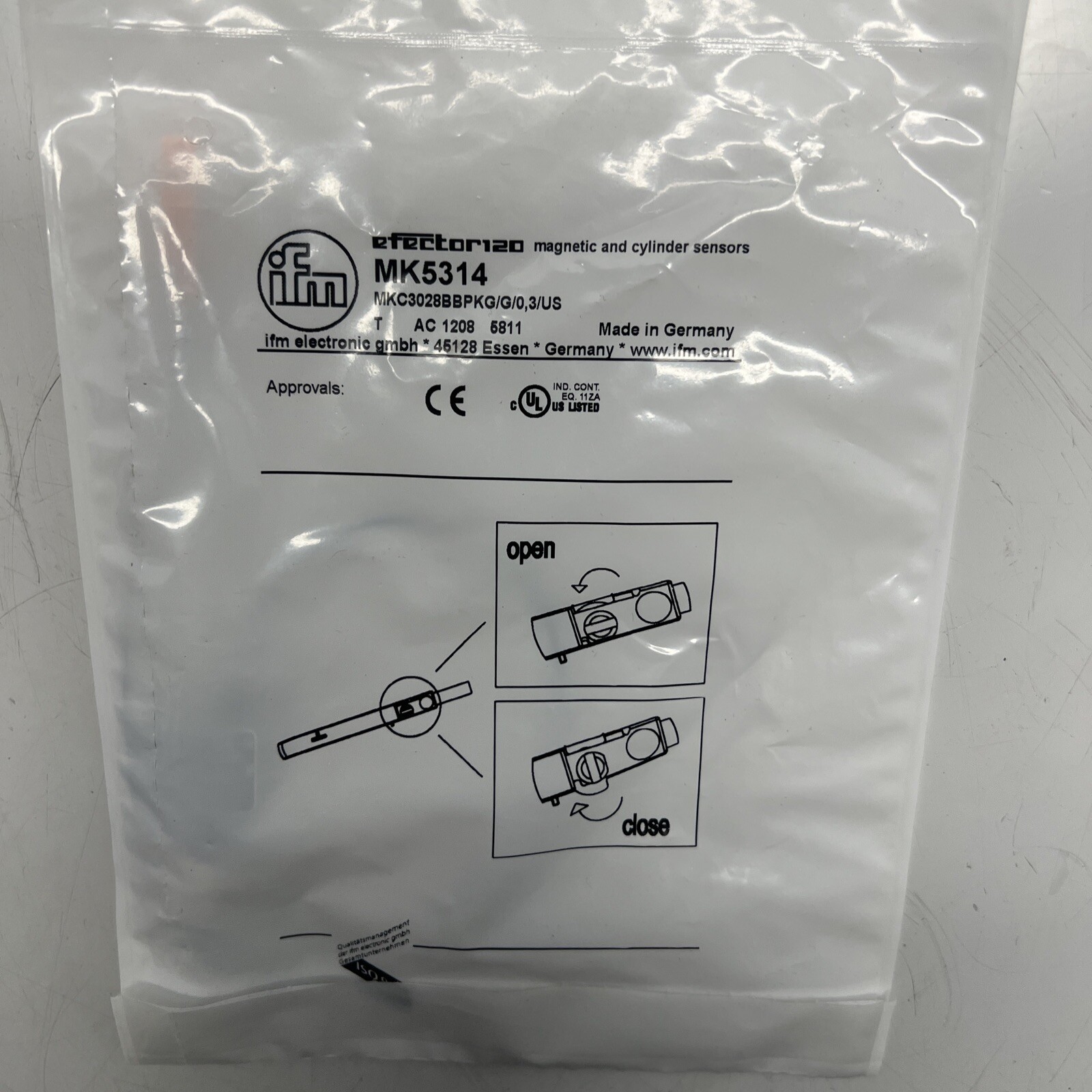 NEW, SEALED, IFM, MK5314, SENSOR, 10-30VDC, 10mA. (7i-1)