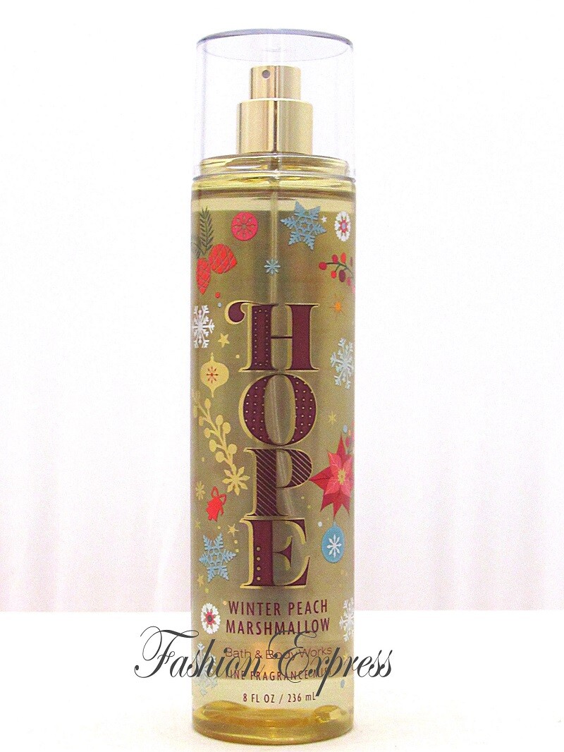 BATH & BODY WORKS HOPE WINTER PEACH MARSHMALLOW BODY MIST SPRAY 8 FL OZ