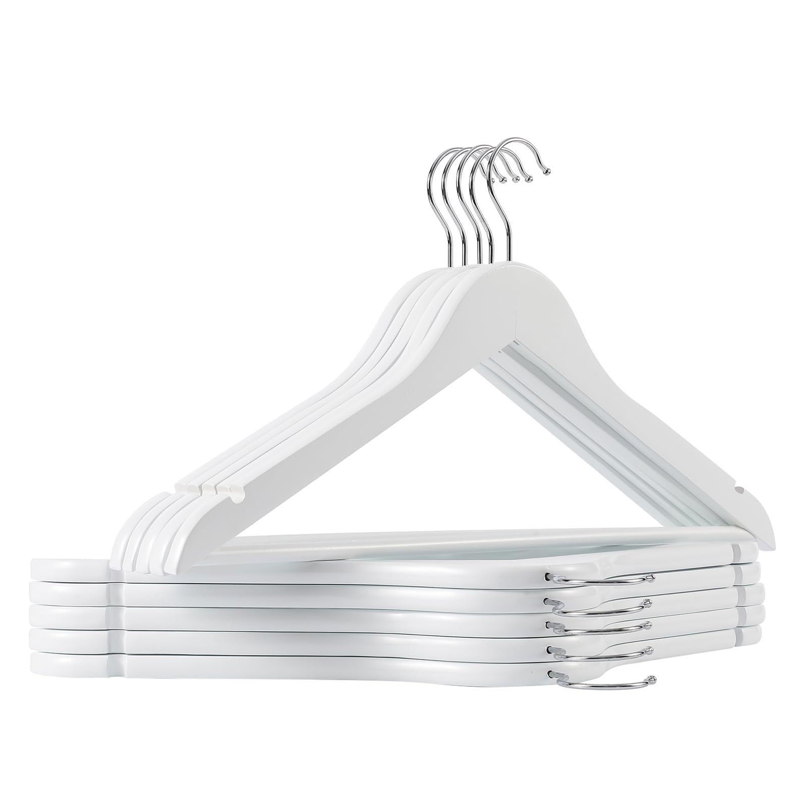 Wooden Colthes Hangers, Nature Color with Shoulder Notches Suitable for Slip ...