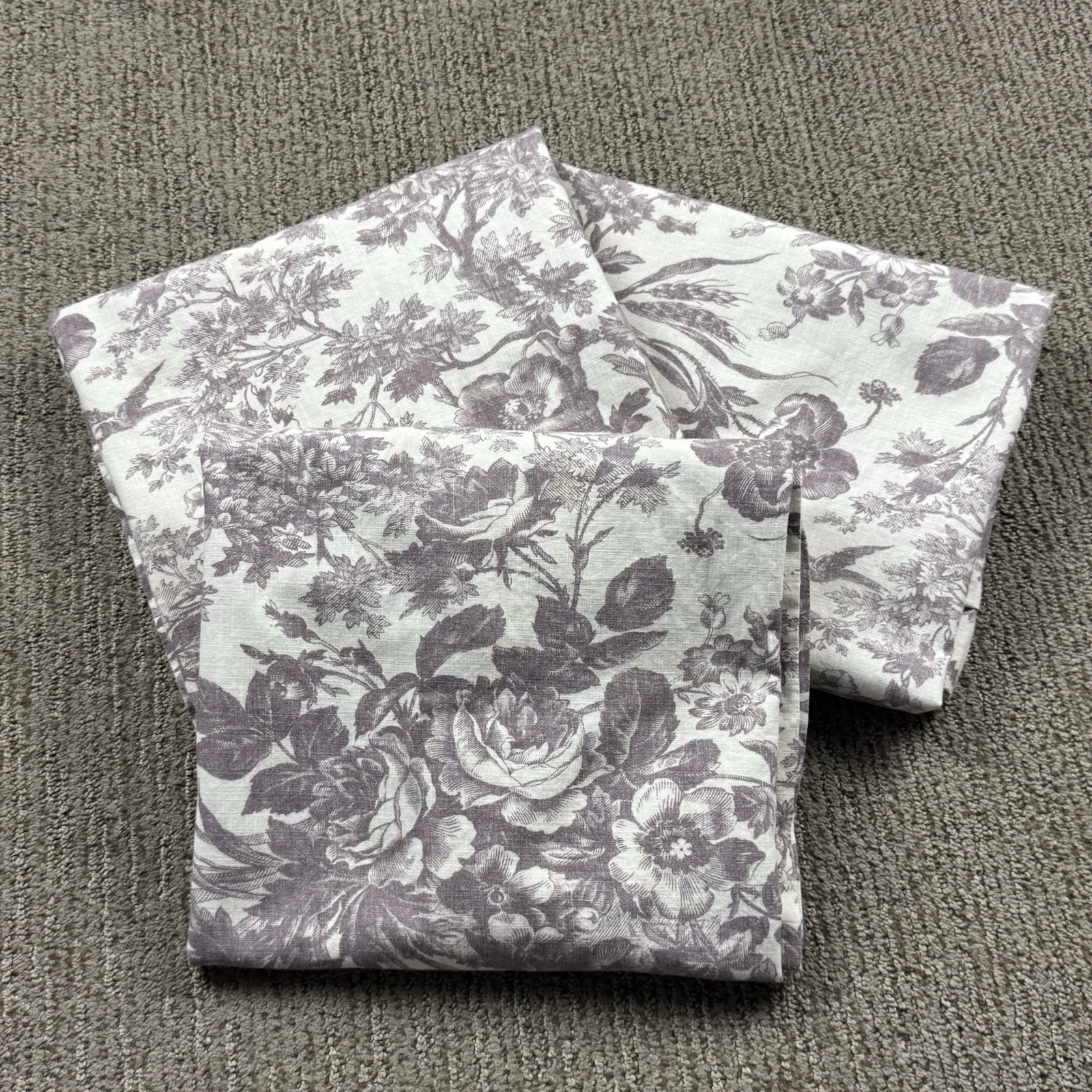Pottery Barn Euro Sham Sorrel Toile Plum Purple Floral Lot of 3