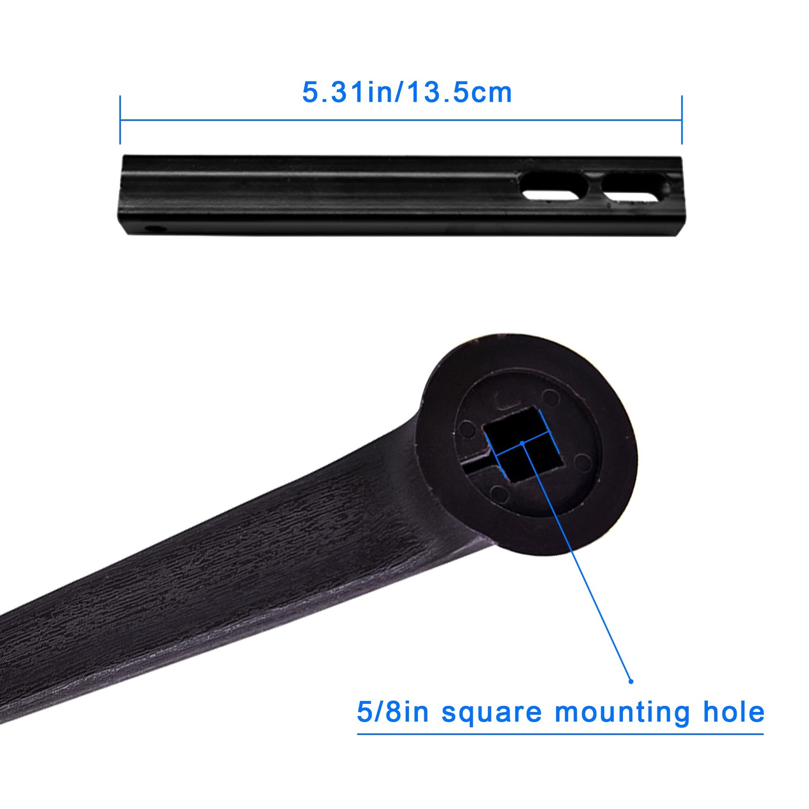 10 inch Recliner Handle Lever Replacement Kits 5/8 Square Dark Brown