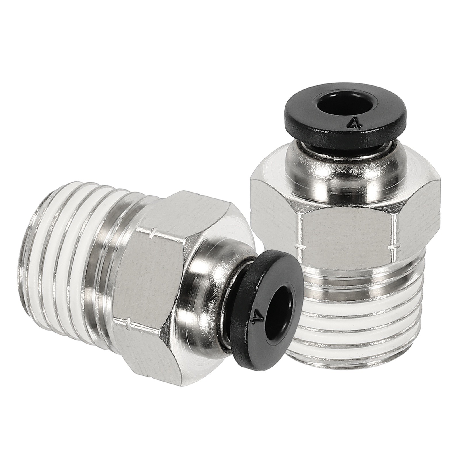 2 Pcs NPT Male 4mm Tube OD x 1/4" NPT Thread Push to Connect Fittings, Black